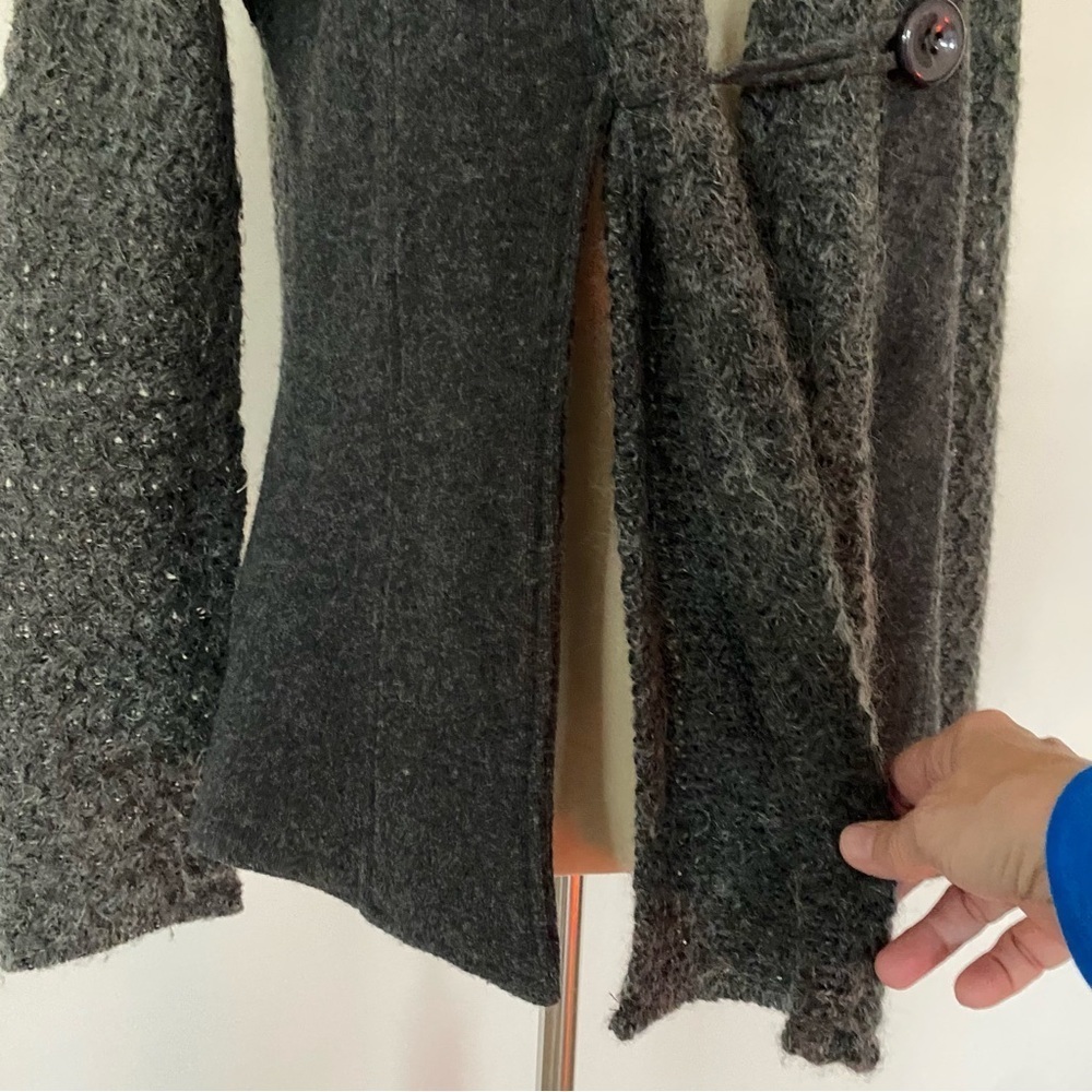 Stambecco Wool Mohair Cardigan Jacket Built-In Scarf Alpine European Style S - Picture 5 of 12